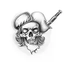 blackbeard with a pipe and fuses tattoo design idea