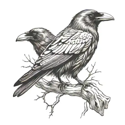 raven perched tattoo design idea