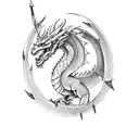 Dragon with arrows tattoo design idea
