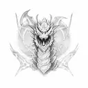 Dragon with arrows tattoo design idea