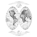 A world map composed of intricate book spines, signifying the endless exploration of both physical and intellectual realms tattoo design idea