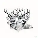 forest with buck tattoo design idea