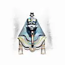 red Egyptian woman pharaoh  tattoo design idea