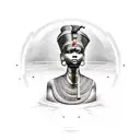 red Egyptian woman pharaoh  tattoo design idea