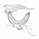 Eagle feathers transforming into dreamy clouds and floating away tattoo design idea