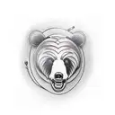 bear with welding helmet and tig burner  tattoo design idea