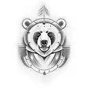 bear with welding helmet and tig burner  tattoo design idea