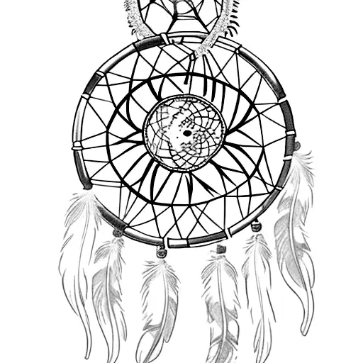dream catcher with four feathers with names braylee, Braxton, Brantley, Nicholas and a stomach cancer ribbon  tattoo design idea
