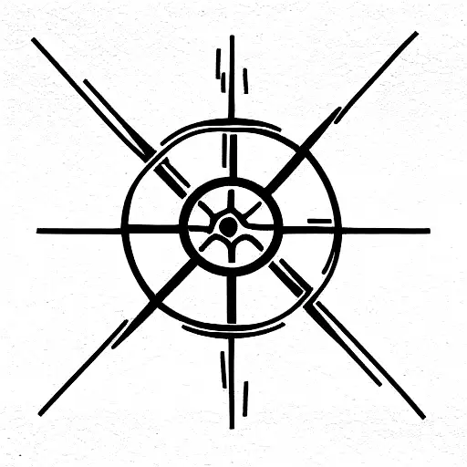 ship wheel B tattoo design idea