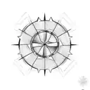 ship wheel B tattoo design idea
