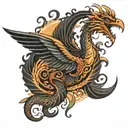 phoenix wrapped with dragon tattoo tattoo design idea