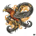 phoenix wrapped with dragon tattoo tattoo design idea