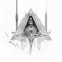 Combine elements from Assassin's Creed and CyberPunk in a futuristic cityscape tattoo design idea