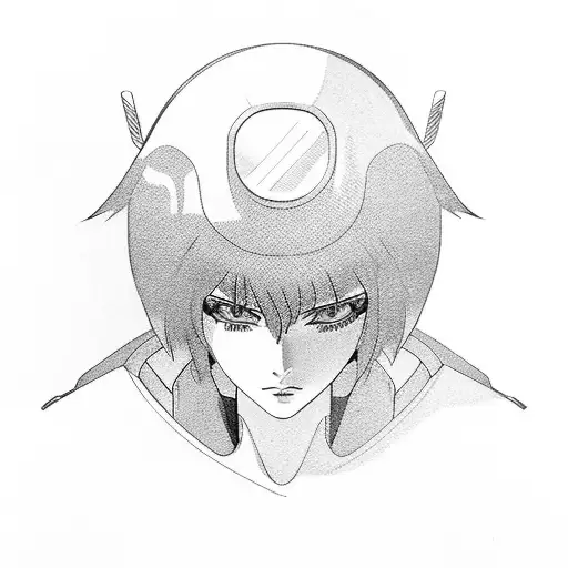 motoko kusanagi front full body front tattoo design idea