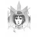 motoko kusanagi front full body front tattoo design idea