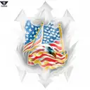 American flag with bold eagle ripped skin tattoo design idea