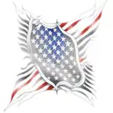 American flag with bold eagle tattoo design idea