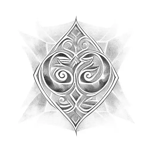 scroll heart tattoo design idea