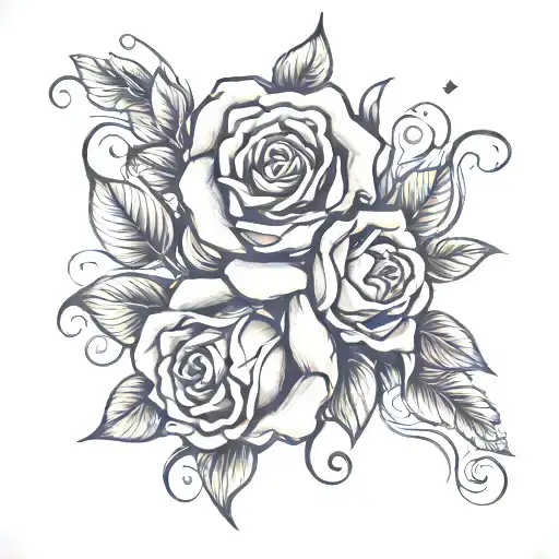 rose and narcissist   tattoo design idea