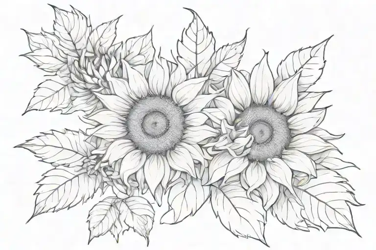 sunflower alternative design tattoo design idea