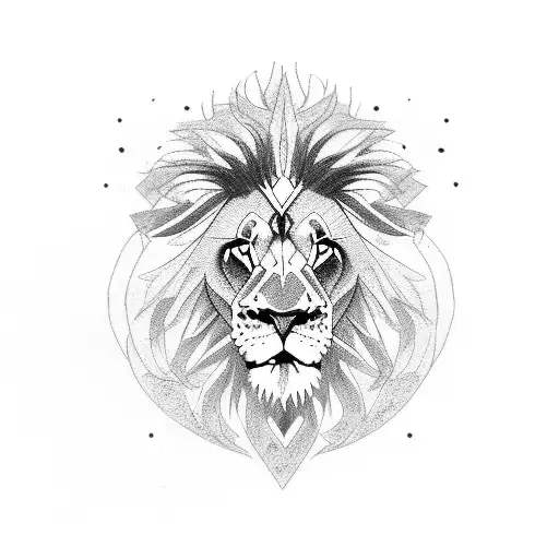 lion with cubs tattoo design idea
