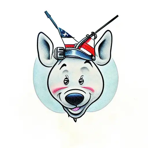 The name froom and a pump jack also Winnie the Pooh tattoo design idea