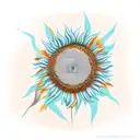 sunflower with birch trees tattoo design idea