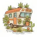 caravan, shed, weed  tattoo design idea