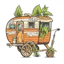 caravan, shed, weed  tattoo design idea