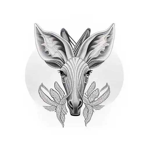 mule, reeds and river  tattoo design idea