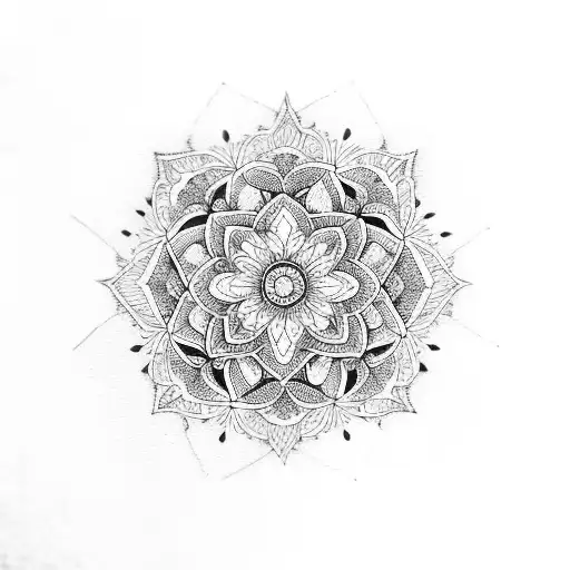 Dotwork "Mandala" Tattoo Idea - BlackInk AI