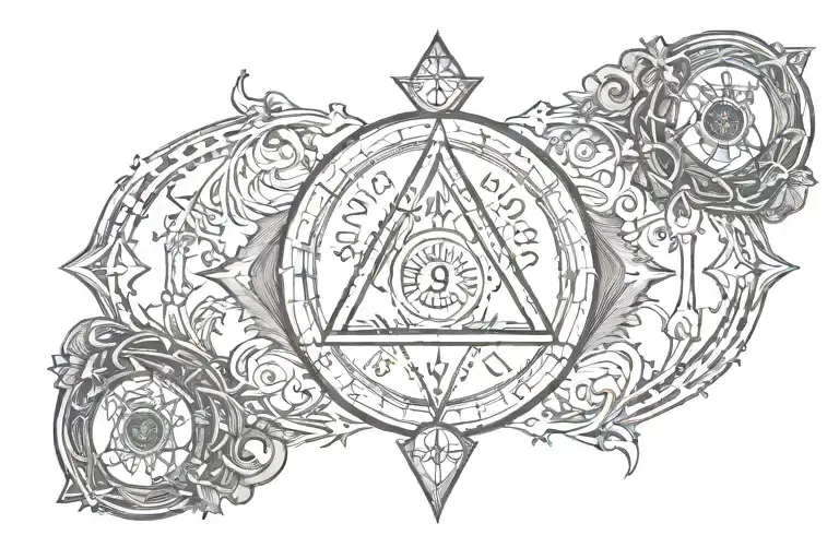 AS ABOVE SO BELOW words, thelema sign  tattoo design idea
