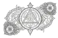 AS ABOVE SO BELOW words, thelema sign  tattoo design idea