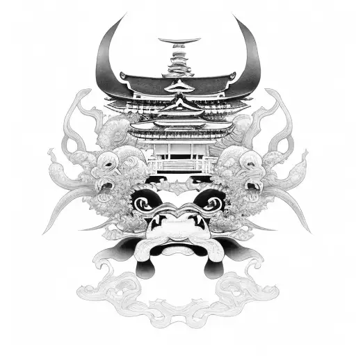 Shinto shrine tattoo design idea