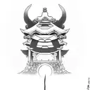Shinto shrine tattoo design idea