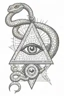 snake and illuminati eye tattoo design idea