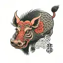 wild boar tattoo design idea