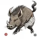 wild boar tattoo design idea