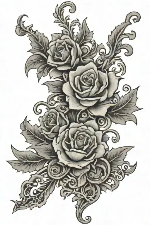 filagree side piece tattoo design idea