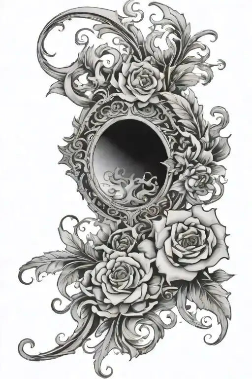 filagree side piece tattoo design idea