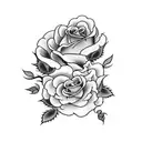 Roses with fire tattoo design idea