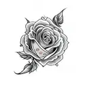Roses with fire tattoo design idea