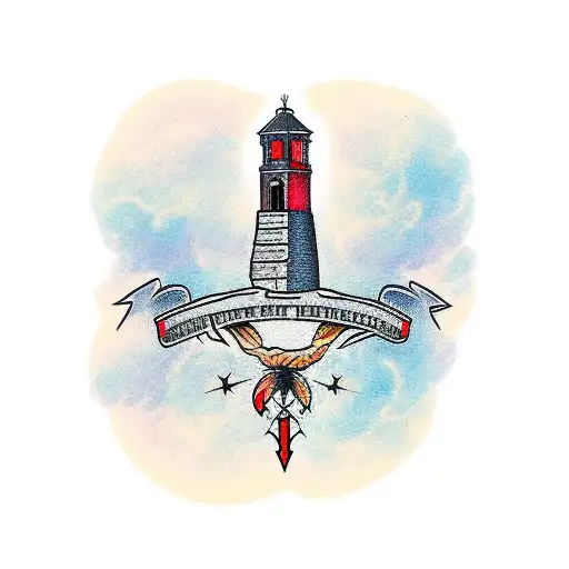 Bell tower on mountain tattoo design idea