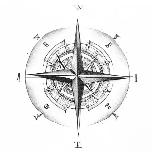 stoic moral compass  tattoo design idea