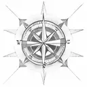 stoic moral compass  tattoo design idea