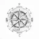 stoic moral compass  tattoo design idea
