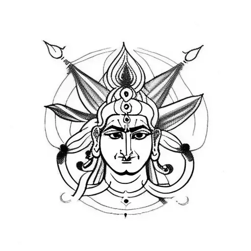 shiva and krishna tattoo design idea