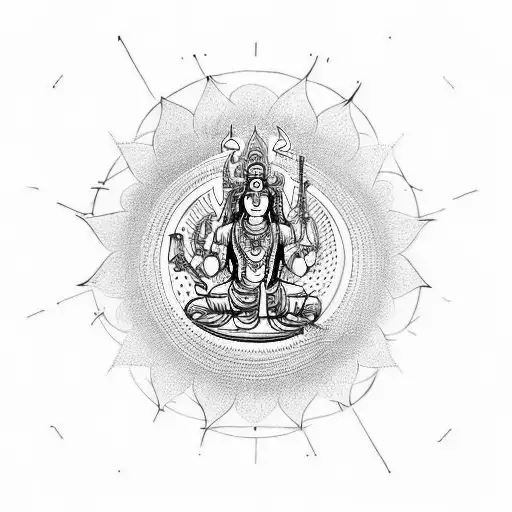 shiva and vishnu tattoo design idea