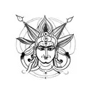 shiva and krishna tattoo design idea