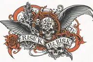 something with risk and rich for writs  tattoo design idea